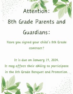 8th Grade Contracts Due